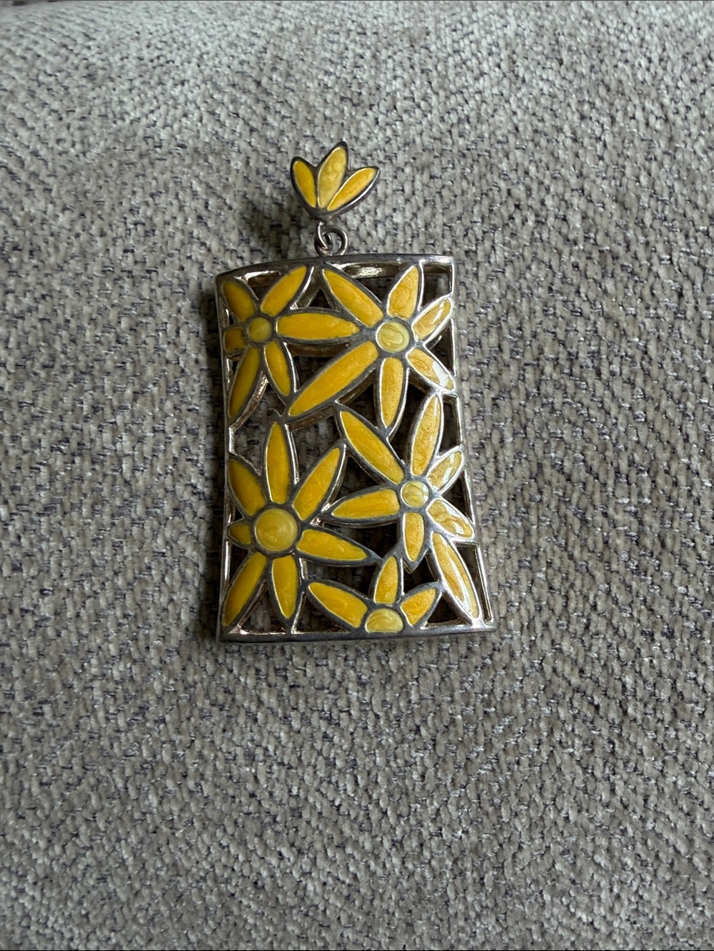 Yellow Floral Pendant Necklace - Women's Jewelry